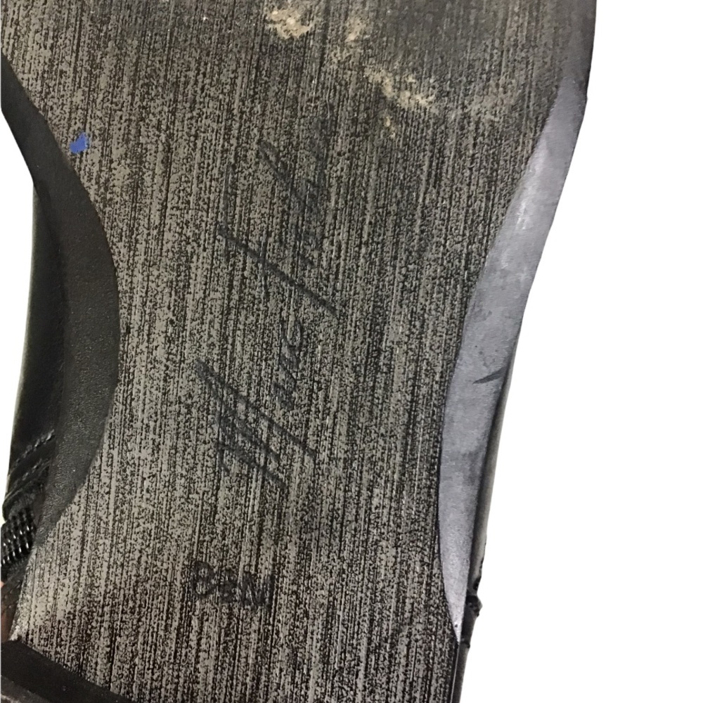 Marc Fisher Dolca Black Leather Decorative Zip & Buckle Moto Boots Size 8 1/2 - Picture 10 of 12